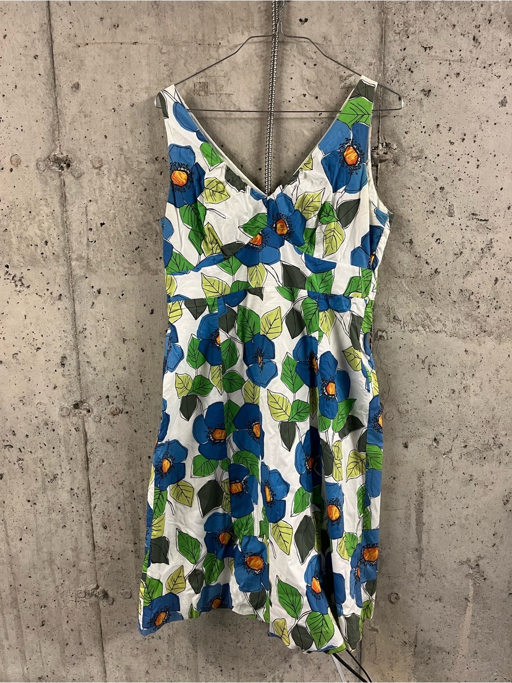Boden Blue Floral V-Neck Sundress